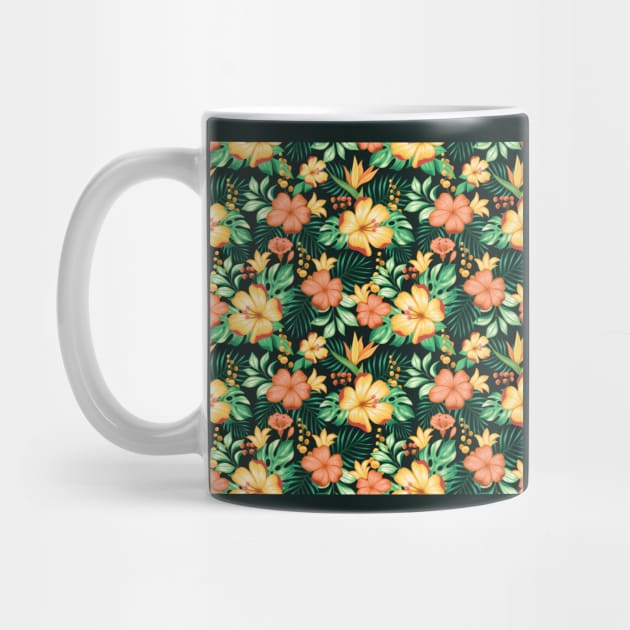 Tropical Orange And Green Floral Hibiscus by Printable Pretty